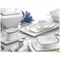 Noble Life 86 Parça Porselen Yemek Takımı-Platin Lines