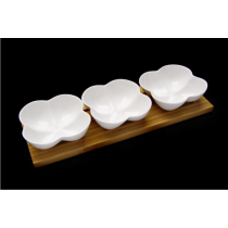 Bambu Tepsili Yonca Formlu 3'lü Çerezlik