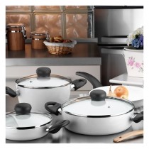 Aryıldız 9 Parça Eco Sera Seramik Tencere Seti-Beyaz