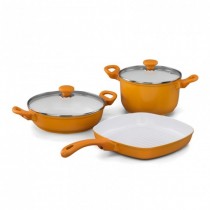 Korkmaz Seravita 3'lü Seramik Tencere Seti-Sarı