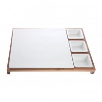 Bambu Tepsili Porselen Servis Seti