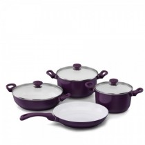 Korkmaz Seravita 4'lü Seramik Tencere Seti-Violet