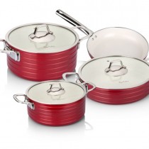 Pierre Cardin Diamond Seramik 7 Parça Tencere Seti (Kırmızı)