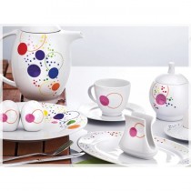 Noble Life 47 Parça Porselen Kahvaltı Takımı-Point Pink