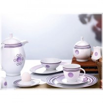 Noble Life 47 Parça Porselen Kahvaltı Takımı-Point Purple