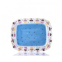 Porio Puantiyeli Mavi Cupcake Tabak