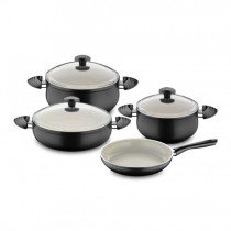 Hisar Lizbon 7 Parça Seramik Tencere Seti (Siyah)