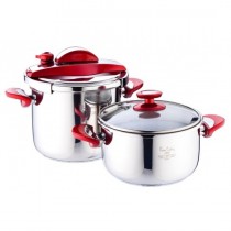 Pierre Cardin Chief 4-7 Lt Düdüklü Tencere Seti (Kırmızı)