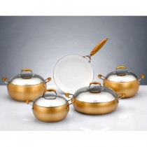 Hisar 9 Parça Seramik Tencere Seti-Mercury Gold