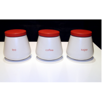 3'lü Silindir Porselen Saklama Kavanozları (Beyaz)