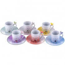 Porio Kahve Çekirdekli 6'lı Kahve Fincan Seti