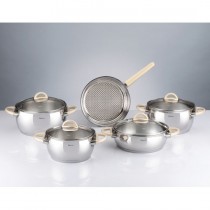 Hisar 9 Parça Çelik Tencere Seti-Bahama Sedef