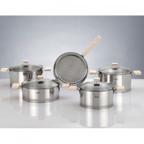 Hisar 9 Parça Çelik Tencere Seti-Milano Sedef