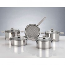 Hisar 9 Parça Çelik Tencere Seti-Milano Gri